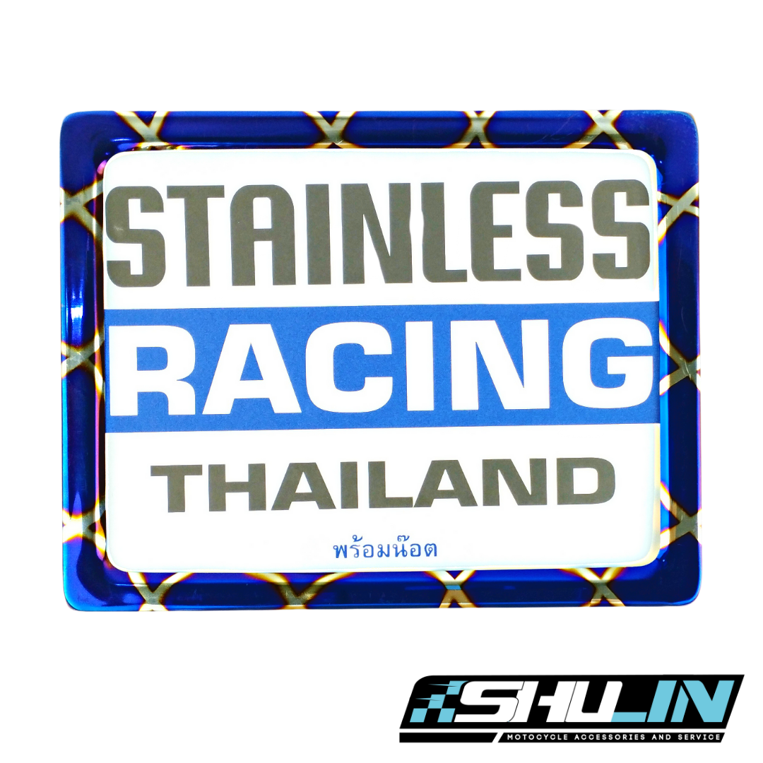 ป้ายทะเบียน STAINLLES RACING THAILAND รุ่น  P.0646 สแตนเลส รุ้งลาย